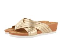 GIOSEPPO BREAGE Women's Gold Strap Wedge Flip Flops, gold, 8.5 UK