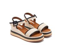 GIOSEPPO Brockway Wedge Sandals, Black/White, 5 UK