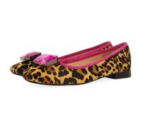 GIOSEPPO CLYMAN Leopard Leather Ballerinas, Leopard, 4 UK
