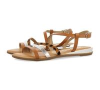 GIOSEPPO corumba women's black gold animal print strappy sandals, metallic silver, 7 UK