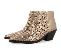 GIOSEPPO Crawford Leather Heeled Braided Cowboy Boots, Lead, 6 UK