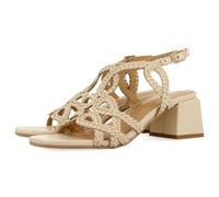 GIOSEPPO Crescent Braided Leather Sandals, ivory white, 6 UK