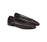 GIOSEPPO FAYSTON Braided Leather Ballerinas, Black/White, 8.5 UK