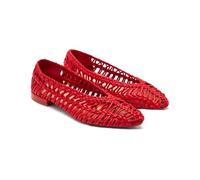 GIOSEPPO FAYSTON Braided Leather Ballerinas, red, 8.5 UK