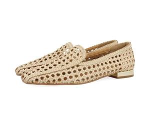 GIOSEPPO Gilead Braided Leather Loafers, Ivory White, 5 UK