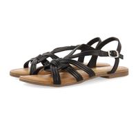 GIOSEPPO GOLAJ Women's Leather Sandals with Cross Straps, Black/White, 6 UK