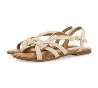 GIOSEPPO GOLAJ Women's Leather Sandals with Cross Straps, ivory white, 6 UK