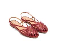 GIOSEPPO Hingham Braided Leather Mules, Burgundy, 5 UK