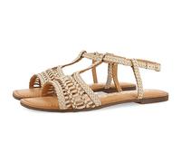 GIOSEPPO icari Women's Black Braided Leather Flat Sandals, ivory white, 5 UK