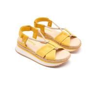 GIOSEPPO Ironton Raffia Platform Sports Sandals, Mustard yellow, 7 UK
