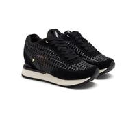 GIOSEPPO Leather and Grid Wedge Sneakers Highgate, Black/White, 5 UK