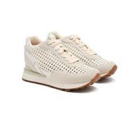 GIOSEPPO Leather and Grid Wedge Sneakers Highgate, White, 4 UK