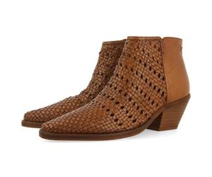GIOSEPPO Leather Heeled Braided Cowboy Boots, Leather, 8.5 UK