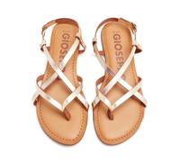 GIOSEPPO lelex Women's Roman Style White Sandals, gold, 6 UK