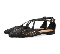 GIOSEPPO LESKOVIC Women's Blue Leather Ballerinas with Braided, Black/White, 5 UK