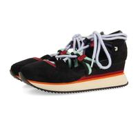 GIOSEPPO Locke Leather Tied Open Sneakers, Black/White, 5 UK