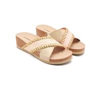 GIOSEPPO OMA WEDGE Braided Sandals, Rose Gold, 4 UK