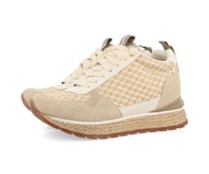 GIOSEPPO Puke Women's Beige GEOMETRIC PRINT INTERNAL WEDGE Sneakers, beige, 5 UK