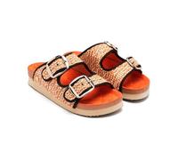 GIOSEPPO Raffia Sandals And Pershing Buckles, orange, 5 UK