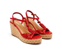 GIOSEPPO Sandals Leather Wedge Jute Castine, red, 8 UK