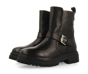 GIOSEPPO SIBIRIEN Leather Biker Boots, Black/White, 5 UK