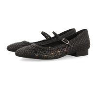 GIOSEPPO SKALICA Leather Braided Mary Jane Ballerinas, Black/White, 6 UK