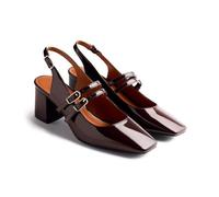 GIOSEPPO SODUS Patent Effect Mary-Jane Shoes, Brown, 7 UK