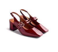 GIOSEPPO SODUS Patent Effect Mary-Jane Shoes, Burgundy, 7 UK
