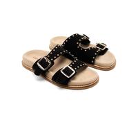 GIOSEPPO TACHAS Leather Stella Sandals, Black/White, 7 UK