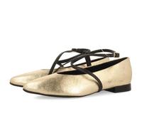 GIOSEPPO TURKEVE Leather Metallic Ballerinas, Gold, 8 UK