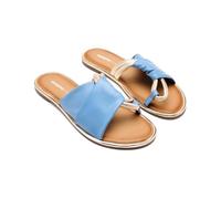 GIOSEPPO WHATELY Flat Leather Sandals, Blue, 6 UK