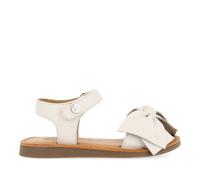 Gioseppo White Leather Sandals For Girls With Strap Elegant Bow
