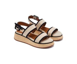 GIOSEPPO Women's Eastford Wedge Sandal, Black/White, 4.5 UK