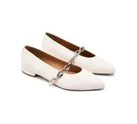 GIOSEPPO Womens Hallie Mary Jane Flat, White, 3 UK