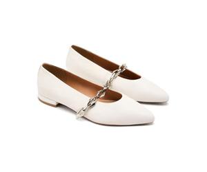 GIOSEPPO Women's Hallie Mary Jane Flat, White, 4.5 UK
