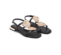 GIOSEPPO Women's Jewel Sandal Flat, Black/White, 3.5 UK