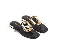 GIOSEPPO Women's Jewel Sandal Flat, Black/White, 6.5 UK