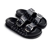 GIOSEPPO Women's Shoreham T-Strap, Black/White, 4.5 UK