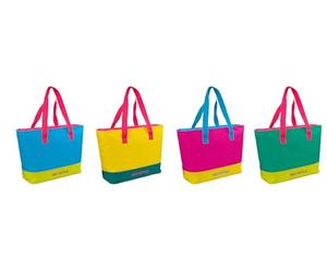 GIO'STYLE Beach Tote Fluo Cooler Bag | Assorted Colours | 20L | Shoulder Handles | Stripe Print