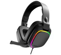 Gioteck TX5+ RGB Wired Headset Compatible with Switch, PS5, Xbox Series S |X, PC, Mobile - RGB Lighting - Flat Design - Passive Noise Cancellation - 3.5mm Jack (Black)