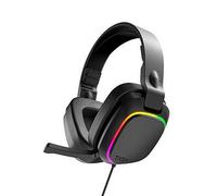 Gioteck TX5+ RGB Wired Headset Compatible with Switch, PS5, Xbox Series S |X, PC, Mobile - RGB Lighting - Flat Design - Passive Noise Cancellation - 3.5mm Jack (Black)