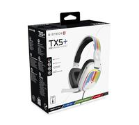 Gioteck TX5+ RGB Wired Headset Compatible with Switch, PS5, Xbox Series S |X, PC, Mobile - RGB Lighting - Flat Design - Passive Noise Cancellation - 3.5mm Jack (Crayons - White)