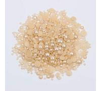 GIOTEL 1000pcs/lot Half Round Flatback Pearl Beads For Crafts DIY Making Shoes Cups Wedding(Color:Peach)