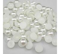 GIOTEL 7mm 200pcs Craft Half Pearl Beads Flat Back pearls Beads suitable for DIY Phone Shoes Clothes(Color:White)