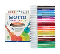 Giotto 24 Pack Turbo Colour Felt Tip Fibre Pens - Fine - School Kids Art