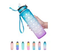 Giotto 32oz Large Leakproof BPA Free Drinking Water Bottle with Time Marker and Straw to Ensure You Drink Enough Water Throughout The Day for Fitness and Outdoor Enthusiasts