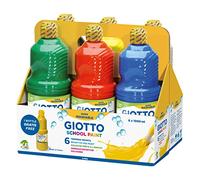 Giotto - 530900 - Assortment of 6 bottles of 1 Litre ready-to-use washable gouache - for school