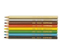 GIOTTO 8 x SUPER JUMBO COLOURING PENCILS - Hexagonal Shape with Large 5.5mm Lead