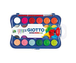 Giotto acquerelli in 24 Colori, pastigle da 30mm, con pennello