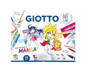 GIOTTO ART LAB How To Create Manga, Drawing & Colouring Set, Children Fun Creative Activity, Ideal for Kids at Home & School